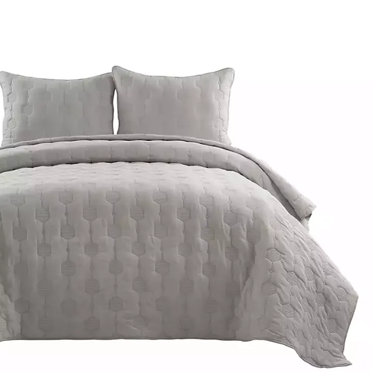 Kirklands Home Hexagon Honeycomb 3-pc. Full/Queen Quilt Set Gray Discount