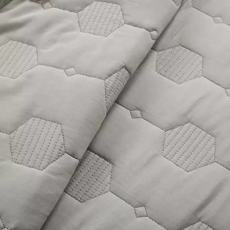 Kirklands Home Hexagon Honeycomb 3-pc. Full/Queen Quilt Set Gray Discount