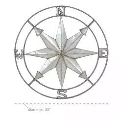 Kirklands Home Gray Iron Compass Outdoor Plaque Silver Hot