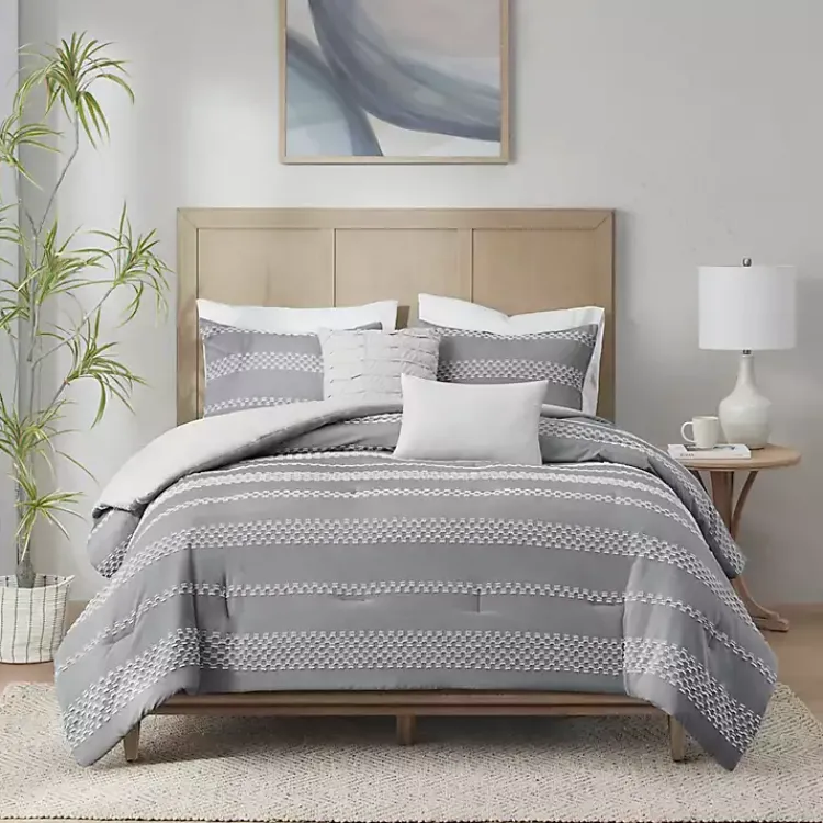 Kirklands Home Jacquard 5-pc. Full/Queen Comforter Set Gray Clearance