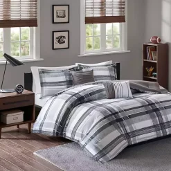 Kirklands Home Jax Plaid 5-pc. Full/Queen Comforter Set Gray New