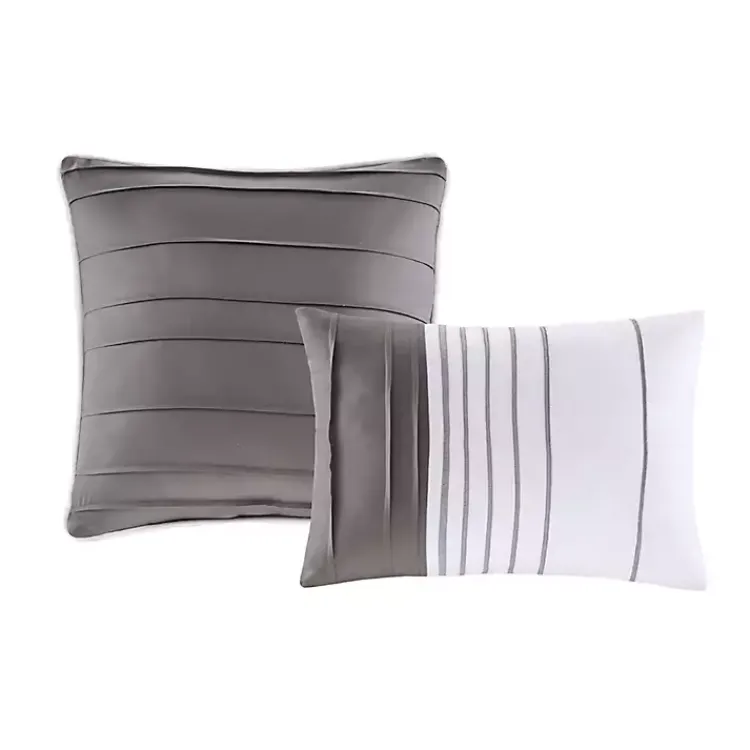 Kirklands Home Jax Plaid 5-pc. Full/Queen Comforter Set Gray New