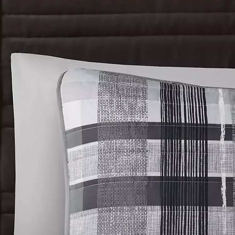 Kirklands Home Jax Plaid 5-pc. Full/Queen Comforter Set Gray New