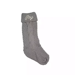 Christmas Stockings & Stocking Holders>Kirklands Home Joy Cable Knit Stocking Gray