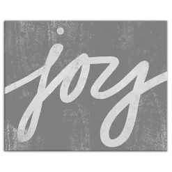 Christmas Art & Wall Decor>Kirklands Home Joy Script Canvas Art Print Gray
