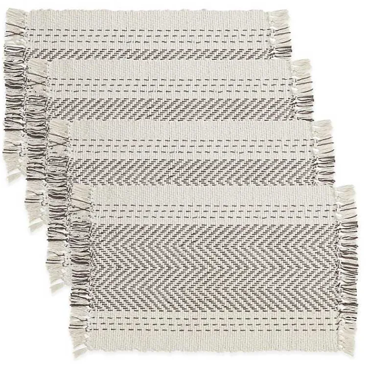 Kirklands Home Kantha Stitch Placemats, Set of 4 Gray Hot