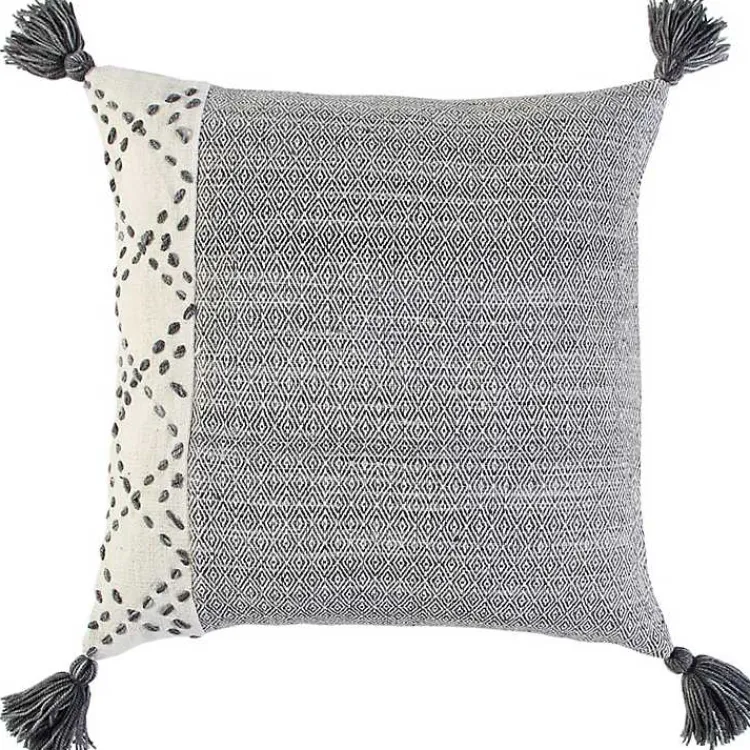 Pillows>Kirklands Home Kantha Stitch Recycled Throw Pillow Gray