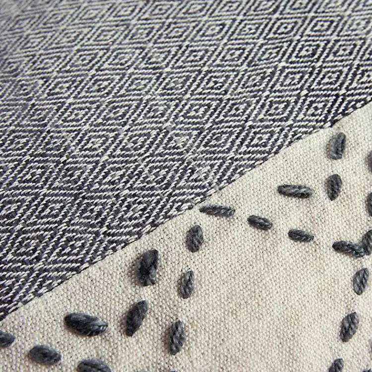 Pillows>Kirklands Home Kantha Stitch Recycled Throw Pillow Gray