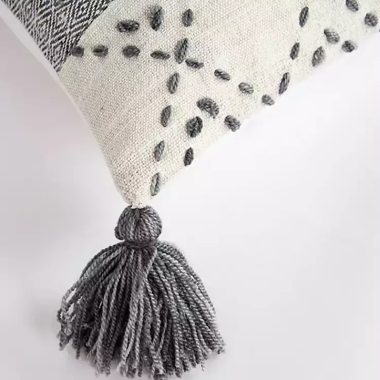 Pillows>Kirklands Home Kantha Stitch Recycled Throw Pillow Gray