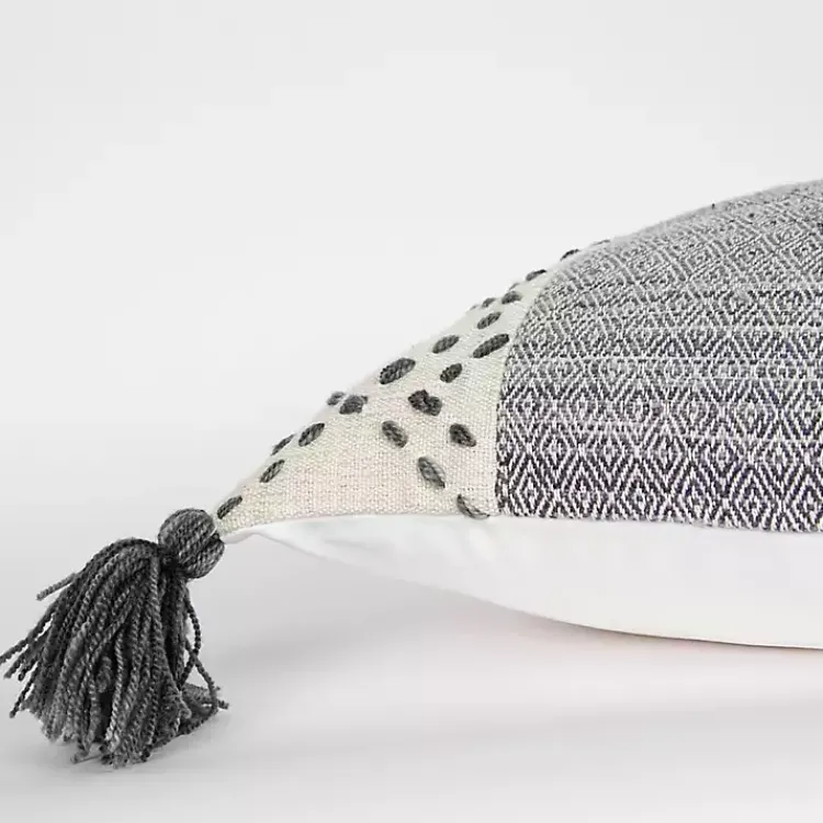 Pillows>Kirklands Home Kantha Stitch Recycled Throw Pillow Gray