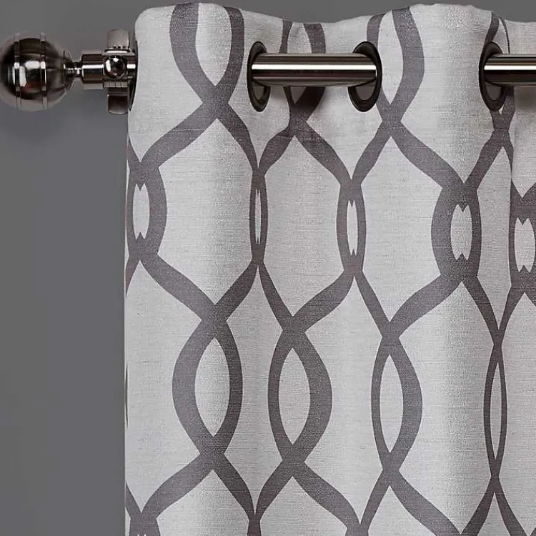 Kirklands Home Gray Kenzie Curtain Panel Set, 96 in Outlet