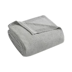 Blankets & Throws>Kirklands Home King Rylan Knit Blanket Gray