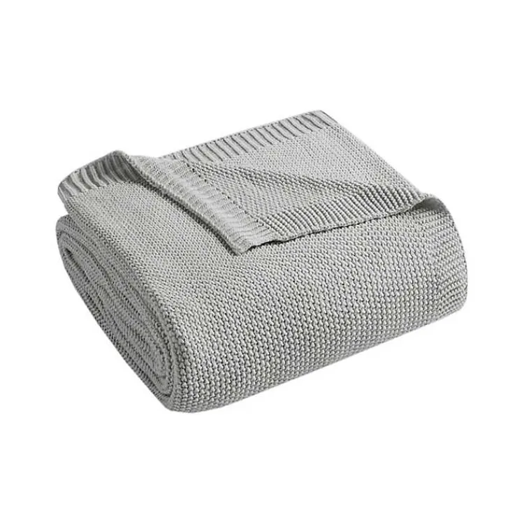Blankets & Throws>Kirklands Home King Rylan Knit Blanket Gray