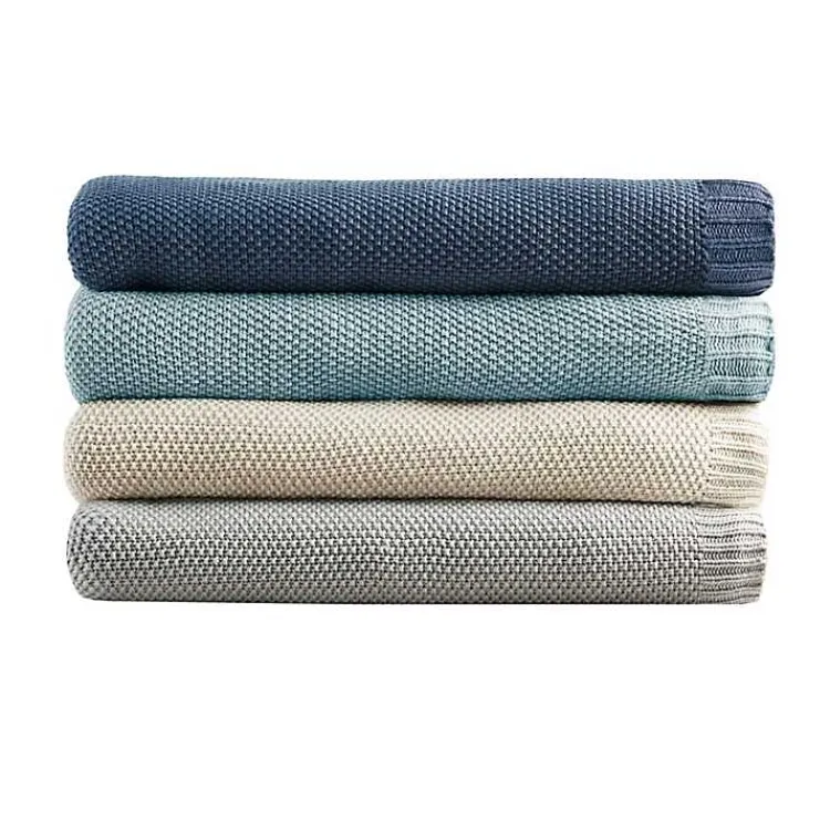 Blankets & Throws>Kirklands Home King Rylan Knit Blanket Gray