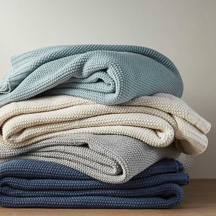 Blankets & Throws>Kirklands Home King Rylan Knit Blanket Gray