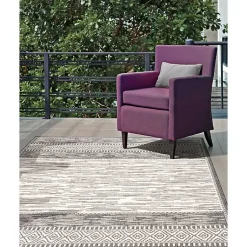 Kirklands Home Lana Stripe Outdoor Rug, 7x10 Gray Best