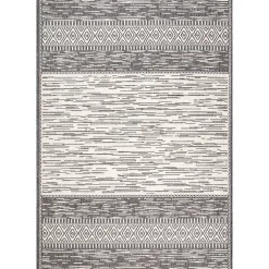 Kirklands Home Lana Stripe Outdoor Rug, 7x10 Gray Best