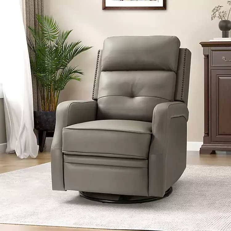 Kirklands Home Leather Swivel Rocker Recliner Gray Sale