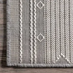 Kirklands Home Gray Lee Global Stripes Outdoor Area Rug, 5x8 Outlet
