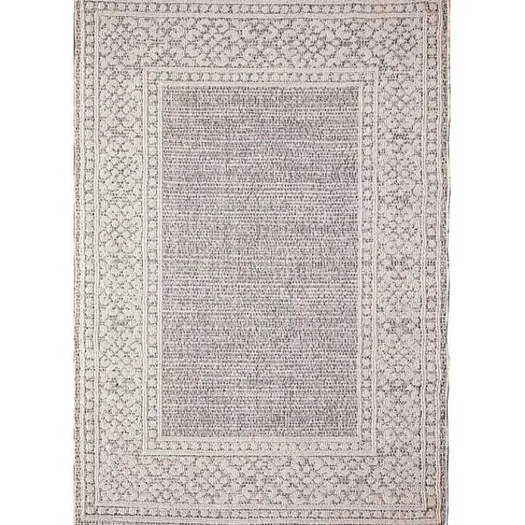 Kirklands Home Leopard Border Outdoor Area Rug, 5x7 Gray Clearance