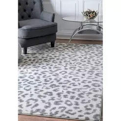 Kirklands Home Leopard Print Area Rug, 5x7 Gray Clearance