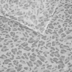 Kirklands Home Gray Leopard Print Satin 4-pc. King Sheet Set Outlet