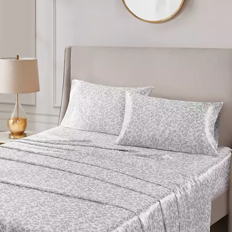 Kirklands Home Gray Leopard Satin Standard 2-pc. Pillow Case Set Hot
