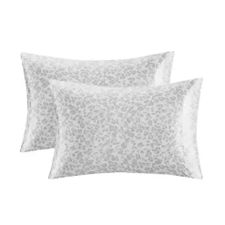 Kirklands Home Gray Leopard Satin Standard 2-pc. Pillow Case Set Hot