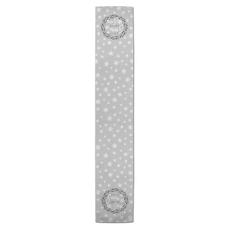 Christmas Dining & Entertaining>Kirklands Home Let It Snow Table Runner, 90 in. Gray