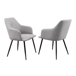 Kirklands Home Lily Upholstered Dining Chairs, Set of 2 Gray Hot