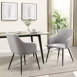 Kirklands Home Lily Upholstered Dining Chairs, Set of 2 Gray Hot