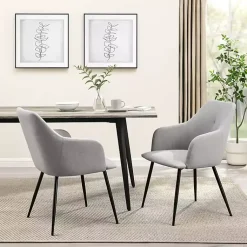 Kirklands Home Lily Upholstered Dining Chairs, Set of 2 Gray Hot