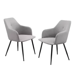Kirklands Home Lily Upholstered Dining Chairs, Set of 2 Gray Hot