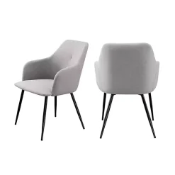 Kirklands Home Lily Upholstered Dining Chairs, Set of 2 Gray Hot