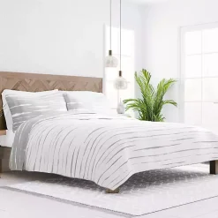 Kirklands Home Gray Linear Reversible 3-pc. Queen Quilt Set Discount