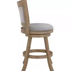 Kirklands Home Linen and Driftwood Swivel Counter Stool Gray Discount