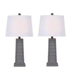 Kirklands Home Louvered Shutter Table Lamps, Set of 2 Gray New