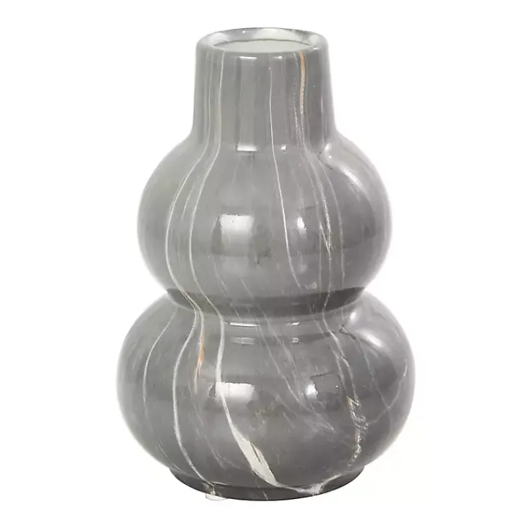 Vases>Kirklands Home Marble Finish Ceramic Vases, Set of 3 Gray