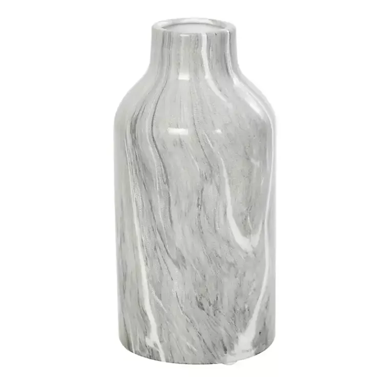 Vases>Kirklands Home Marble Finish Ceramic Vases, Set of 3 Gray