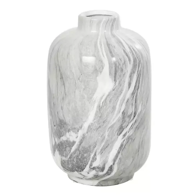 Vases>Kirklands Home Marble Finish Ceramic Vases, Set of 3 Gray