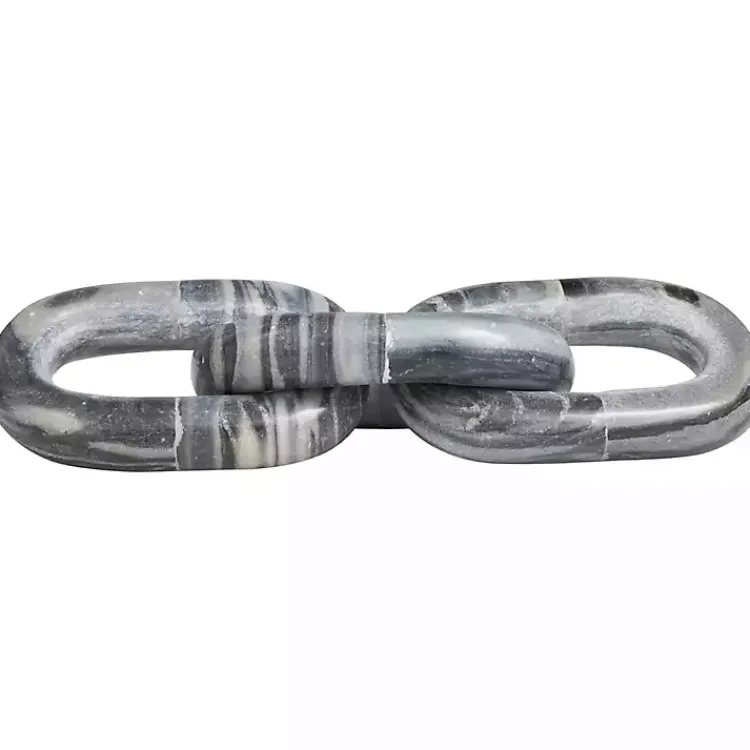 Statues & Figurines>Kirklands Home Gray Marble 3-Link Chain Sculpture