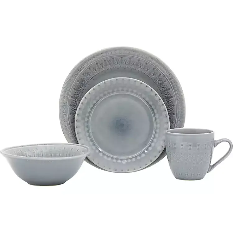 Kirklands Home Medallion 16-pc. Ceramic Dinnerware Set Gray Best