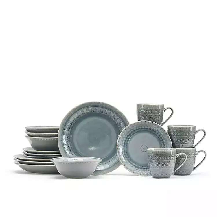 Kirklands Home Medallion 16-pc. Ceramic Dinnerware Set Gray Best