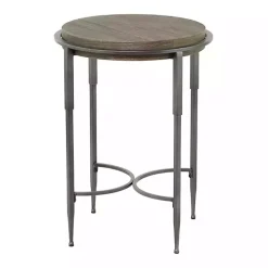 Kirklands Home Metal & Wood Round Accent Table Gray Clearance