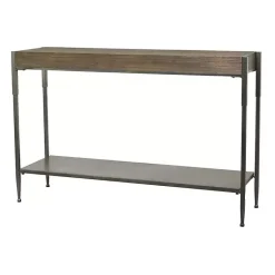 Kirklands Home Gray Metal and Wood Console Table Best