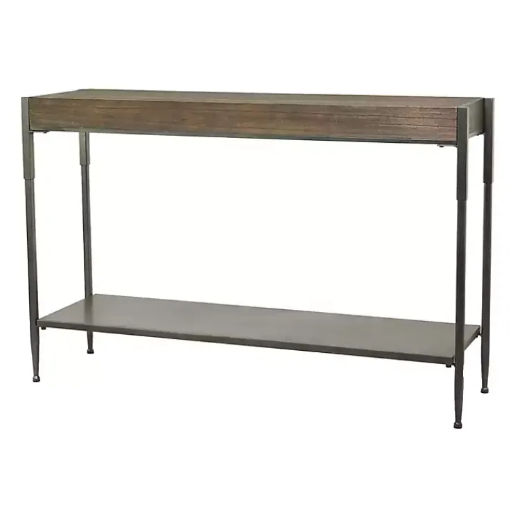 Kirklands Home Gray Metal and Wood Console Table Best