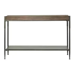 Kirklands Home Gray Metal and Wood Console Table Best