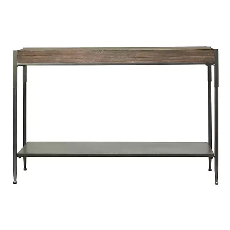 Kirklands Home Gray Metal and Wood Console Table Best