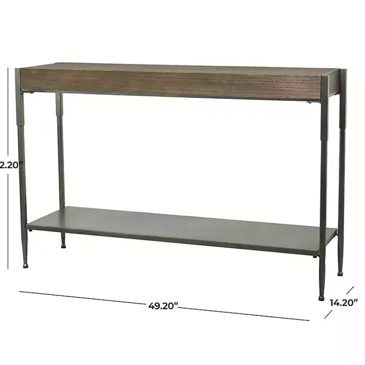 Kirklands Home Gray Metal and Wood Console Table Best