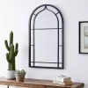 Kirklands Home Gray Metal Arched Mirror Sale